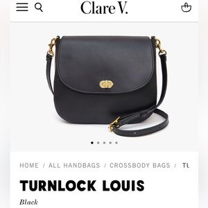 Brand new Clare V. Turnlock Louis black handbag